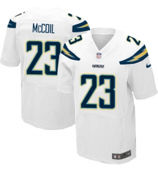 Men's Nike Los Angeles Chargers #23 Dexter McCoil Elite White NFL Jersey