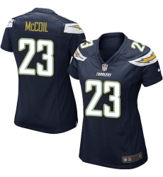 Women's Nike Los Angeles Chargers #23 Dexter McCoil Game Navy Blue Team Color NFL Jersey