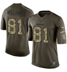 Men's Nike Los Angeles Chargers #81 Mike Williams Elite Green Salute to Service NFL Jersey