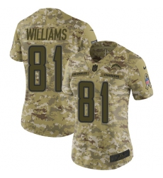 Women's Nike Los Angeles Chargers #81 Mike Williams Limited Camo 2018 Salute to Service NFL Jersey