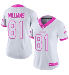 Women's Nike Los Angeles Chargers #81 Mike Williams Limited White/Pink Rush Fashion NFL Jersey