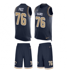Men's Nike Los Angeles Rams #76 Orlando Pace Limited Navy Blue Tank Top Suit NFL Jersey