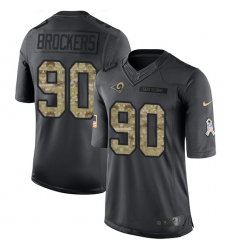 Men's Nike Los Angeles Rams #90 Michael Brockers Limited Black 2016 Salute to Service NFL Jersey