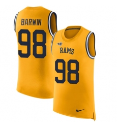 Men's Nike Los Angeles Rams #98 Connor Barwin Limited Gold Rush Player Name & Number Tank Top NFL Jersey