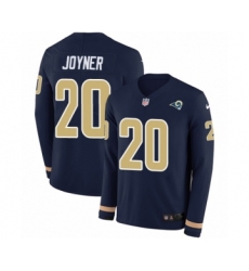 Youth Nike Los Angeles Rams #20 Lamarcus Joyner Limited Navy Blue Therma Long Sleeve NFL Jersey