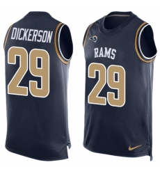 Men's Nike Los Angeles Rams #29 Eric Dickerson Limited Navy Blue Player Name & Number Tank Top NFL Jersey