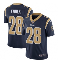 Youth Nike Los Angeles Rams #28 Marshall Faulk Navy Blue Team Color Vapor Untouchable Limited Player NFL Jersey