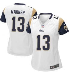 Women's Nike Los Angeles Rams #13 Kurt Warner Game White NFL Jersey