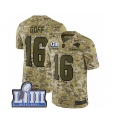Men's Nike Los Angeles Rams #16 Jared Goff Limited Camo 2018 Salute to Service Super Bowl LIII Bound NFL Jersey