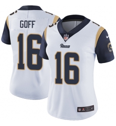 Women's Nike Los Angeles Rams #16 Jared Goff White Vapor Untouchable Limited Player NFL Jersey