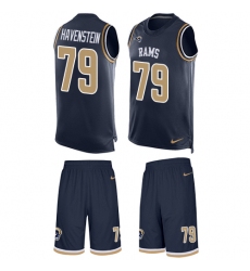 Men's Nike Los Angeles Rams #79 Rob Havenstein Limited Navy Blue Tank Top Suit NFL Jersey