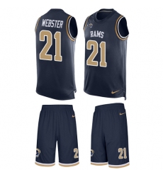 Men's Nike Los Angeles Rams #21 Kayvon Webster Limited Navy Blue Tank Top Suit NFL Jersey