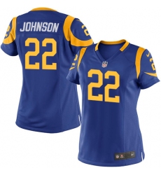 Women's Nike Los Angeles Rams #22 Trumaine Johnson Game Royal Blue Alternate NFL Jersey
