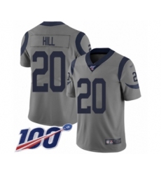 Men's Los Angeles Rams #20 Troy Hill Limited Gray Inverted Legend 100th Season Football Jersey