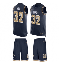 Men's Nike Los Angeles Rams #32 Troy Hill Limited Navy Blue Tank Top Suit NFL Jersey