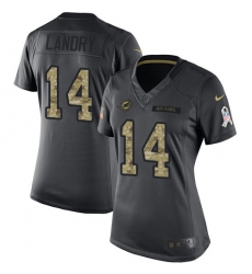 Women's Nike Miami Dolphins #14 Jarvis Landry Limited Black 2016 Salute to Service NFL Jersey