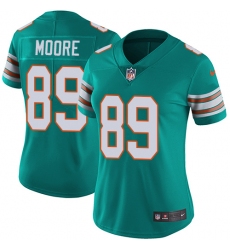Women's Nike Miami Dolphins #89 Nat Moore Elite Aqua Green Alternate NFL Jersey
