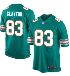 Men's Nike Miami Dolphins #83 Mark Clayton Game Aqua Green Alternate NFL Jersey