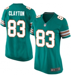 Women's Nike Miami Dolphins #83 Mark Clayton Game Aqua Green Alternate NFL Jersey