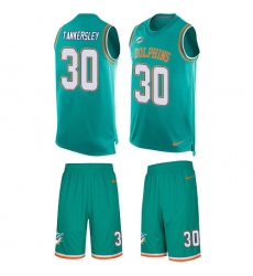Men's Nike Miami Dolphins #30 Cordrea Tankersley Limited Aqua Green Tank Top Suit NFL Jersey