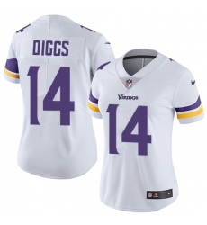 Women's Nike Minnesota Vikings #14 Stefon Diggs Elite White NFL Jersey