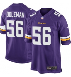 Men's Nike Minnesota Vikings #56 Chris Doleman Game Purple Team Color NFL Jersey