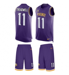Men's Nike Minnesota Vikings #11 Laquon Treadwell Limited Purple Tank Top Suit NFL Jersey