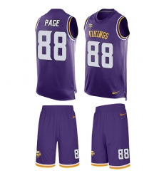 Men's Nike Minnesota Vikings #88 Alan Page Limited Purple Tank Top Suit NFL Jersey