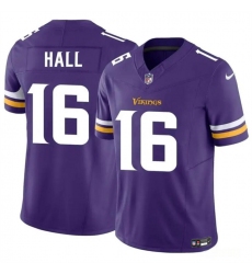 Men's Minnesota Vikings #16 Jaren Hall Purple 2023 F.U.S.E. Vapor Untouchable Limited Football Stitched Jersey