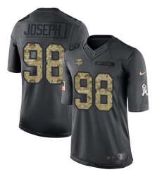 Youth Nike Minnesota Vikings #98 Linval Joseph Limited Black 2016 Salute to Service NFL Jersey