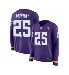 Women's Nike Minnesota Vikings #25 Latavius Murray Limited Purple Therma Long Sleeve NFL Jersey