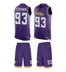 Men's Nike Minnesota Vikings #93 John Randle Limited Purple Tank Top Suit NFL Jersey