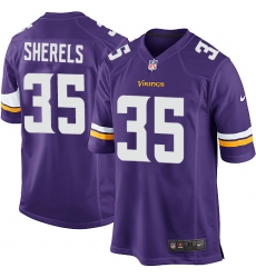 Men's Nike Minnesota Vikings #35 Marcus Sherels Game Purple Team Color NFL Jersey