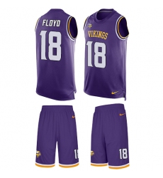 Men's Nike Minnesota Vikings #18 Michael Floyd Limited Purple Tank Top Suit NFL Jersey