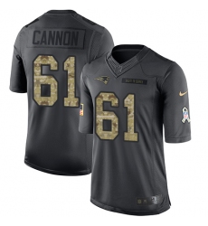 Youth Nike New England Patriots #61 Marcus Cannon Limited Black 2016 Salute to Service NFL Jersey