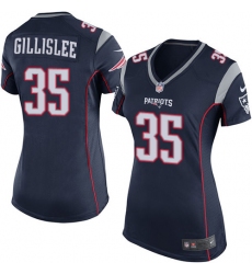 Women's Nike New England Patriots #35 Mike Gillislee Game Navy Blue Team Color NFL Jersey