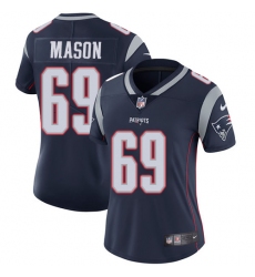 Women's Nike New England Patriots #69 Shaq Mason Navy Blue Team Color Vapor Untouchable Limited Player NFL Jersey