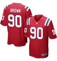 Men's Nike New England Patriots #90 Malcom Brown Game Red Alternate NFL Jersey