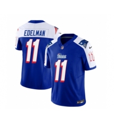 Men's Nike New England Patriots #11 Julian Edelman Blue White 2023 F.U.S.E. Vapor Limited Football Stitched Jersey