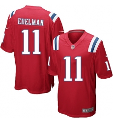 Men's Nike New England Patriots #11 Julian Edelman Game Red Alternate NFL Jersey