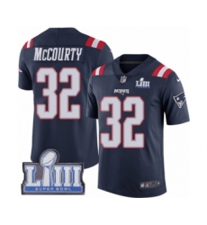 Youth Nike New England Patriots #32 Devin McCourty Limited Navy Blue Rush Vapor Untouchable Super Bowl LIII Bound NFL Jersey