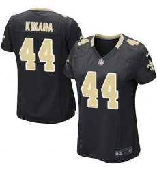 Women's Nike New Orleans Saints #44 Hau'oli Kikaha Game Black Team Color NFL Jersey