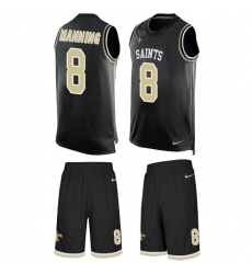 Men's Nike New Orleans Saints #8 Archie Manning Limited Black Tank Top Suit NFL Jersey