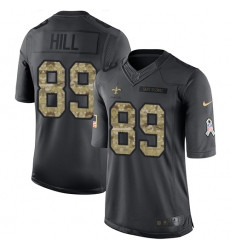 Youth Nike New Orleans Saints #89 Josh Hill Limited Black 2016 Salute to Service NFL Jersey