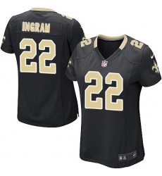 Women's Nike New Orleans Saints #22 Mark Ingram Game Black Team Color NFL Jersey