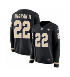Women's Nike New Orleans Saints #22 Mark Ingram Limited Black Therma Long Sleeve NFL Jersey