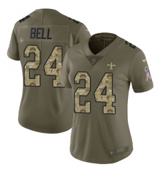 Women's Nike New Orleans Saints #24 Vonn Bell Limited Olive Camo 2017 Salute to Service NFL Jersey
