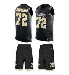 Men's Nike New Orleans Saints #72 Terron Armstead Limited Black Tank Top Suit NFL Jersey