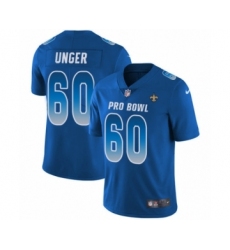 Youth Nike New Orleans Saints #60 Max Unger Limited Royal Blue NFC 2019 Pro Bowl NFL Jersey