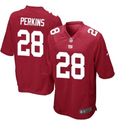 Men's Nike New York Giants #28 Paul Perkins Game Red Alternate NFL Jersey